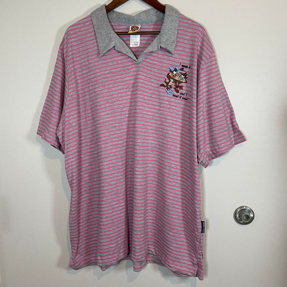 Y2K Dead stock NWT 2001 Plus Size 26/28W Looney Tunes Collared Shirt